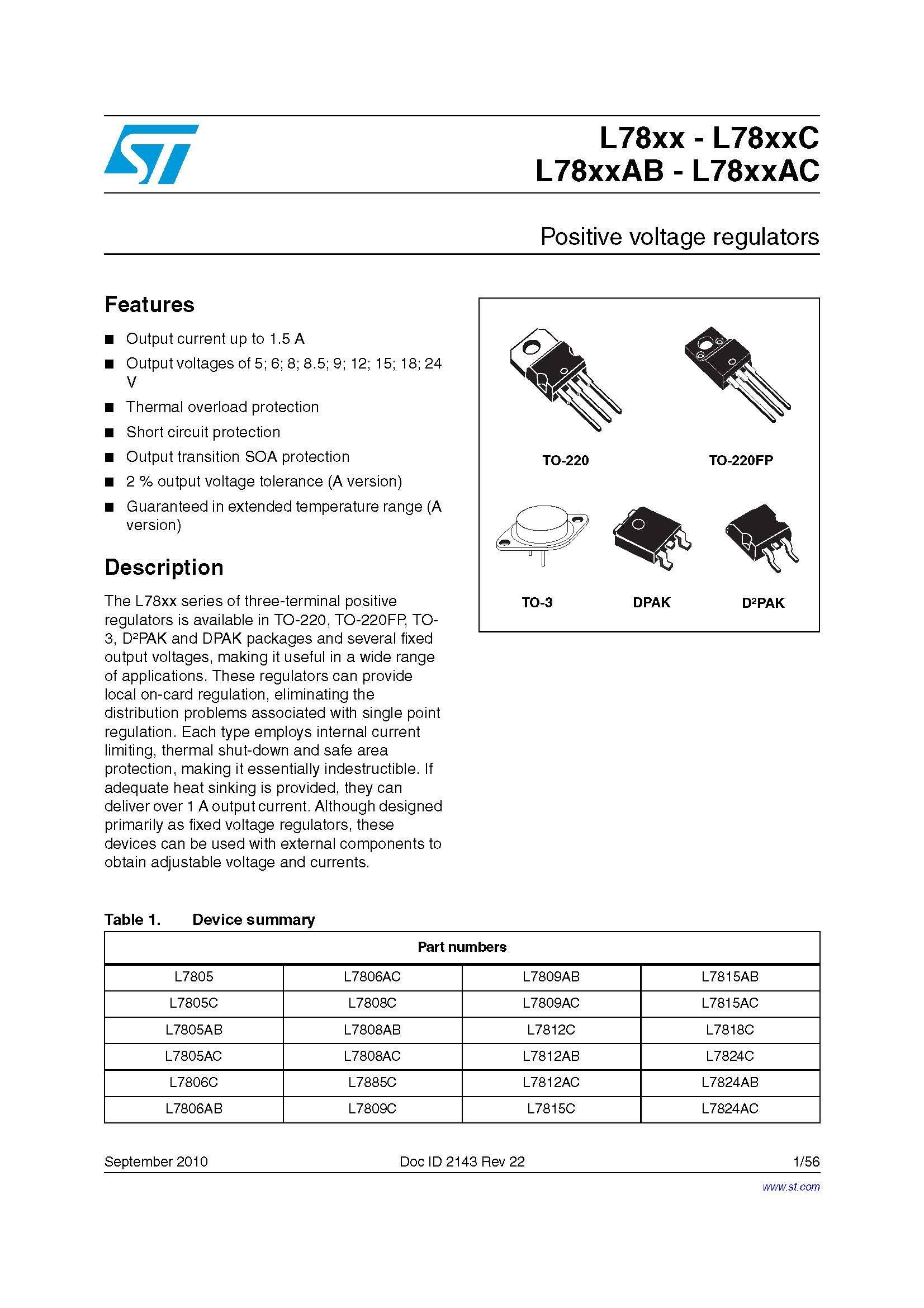 10 pz L7805CV 7806 7808 7809 7812 7815 7824CV regolatore di