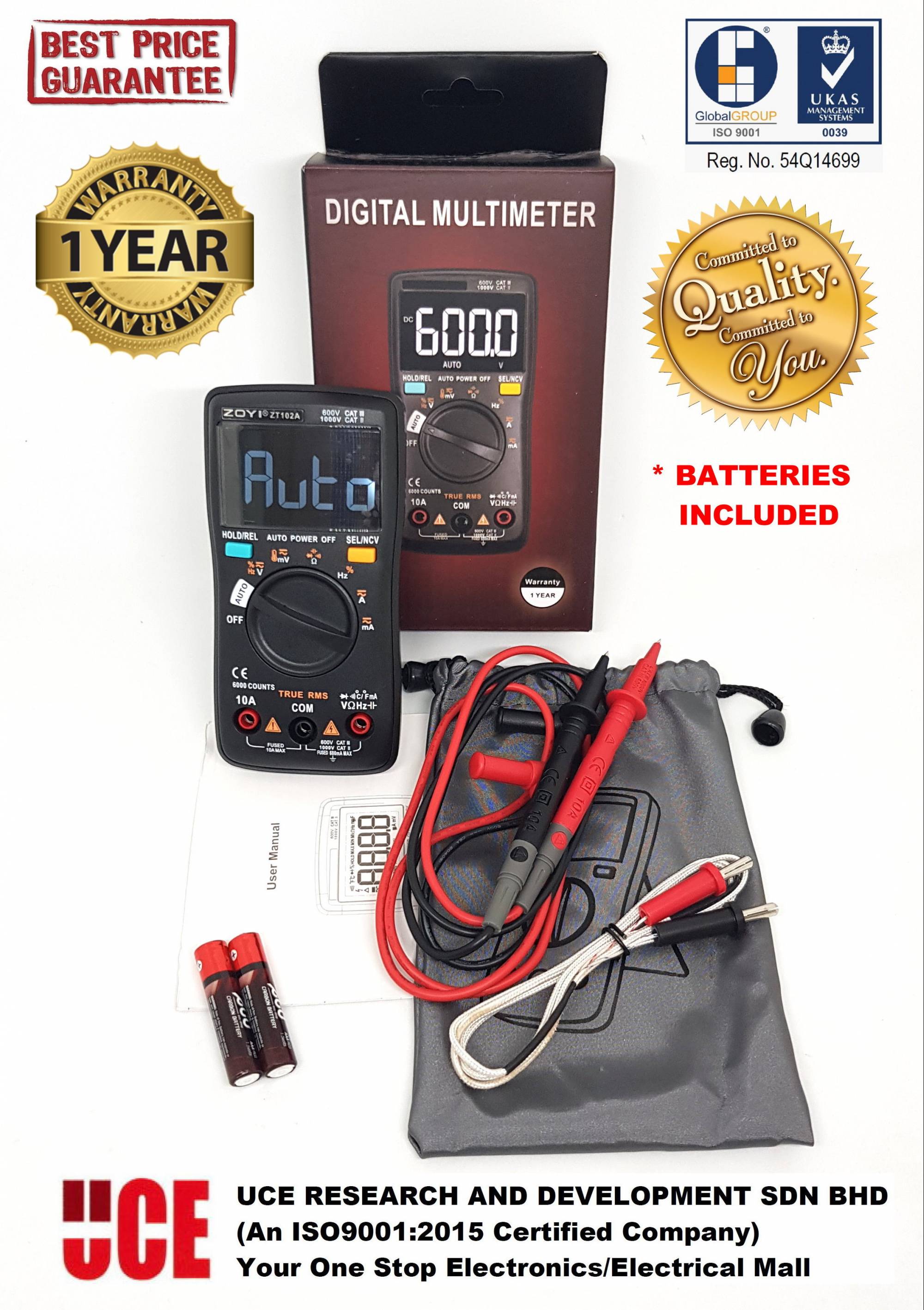 ZOTEK / ZOYI ZT102A HIGH PRECISION 6000 COUNTS SMART / INTELLIGENT AUTO