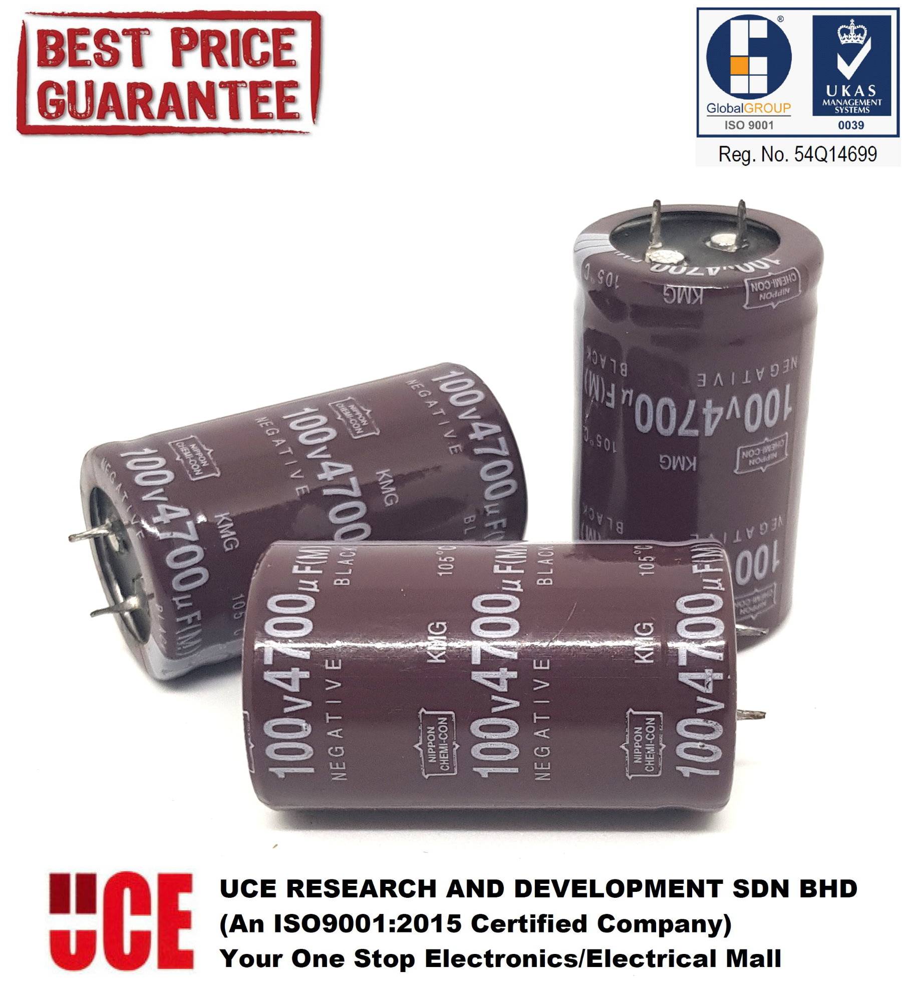 ELECTROLYTIC CAPACITOR 100V 4700UF SNAPIN 30 x 50mm NIPPON CHEMICON