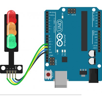LED TRAFFIC LIGHT SIMULATION MODULE, 3.3V - 5V FOR ARDUINO, RASPBERRY ...