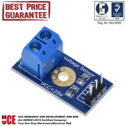 VOLTAGE SENSOR / DETECTION MODULE UPTO 25V FOR ARDUINO RASPBERRY PI ...