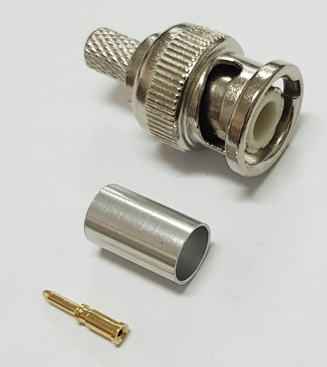 BNC MALE CONNECTOR, CRIMP TYPE ( RG59U ), GOLDPIN