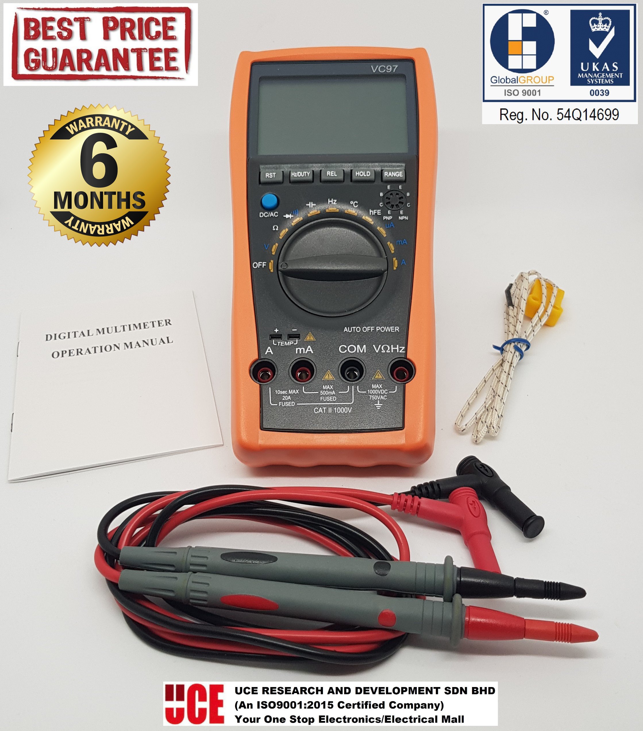 AUTO RANGING 3 3/4 DIGITAL MULTIMETER / MULTI TESTER, 4000 COUNT, VC97