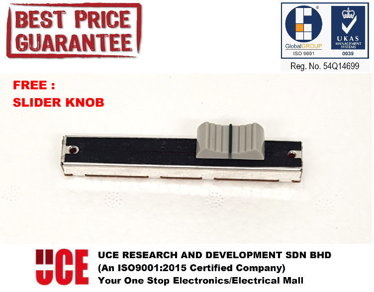 B10K LINEAR SLIDE POTENTIOMETER / VARIABLE RESISTOR WITH SLIDER KNOB