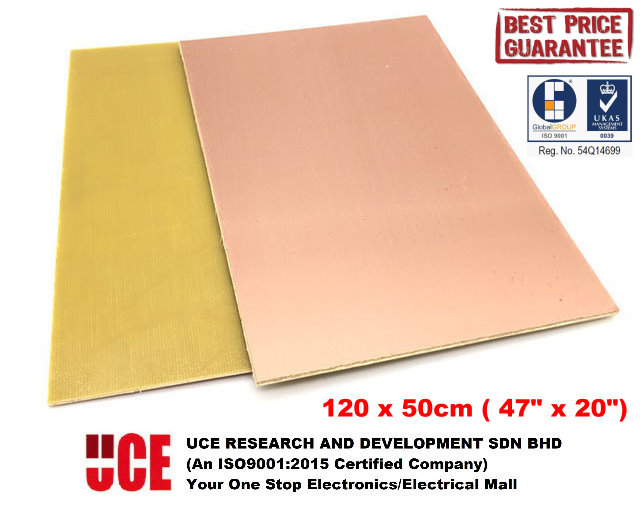 FR4 PCB 120 x 50cm ( 47" x 20" ) SINGLE SIDED PRINTED CIRCUIT BOARD