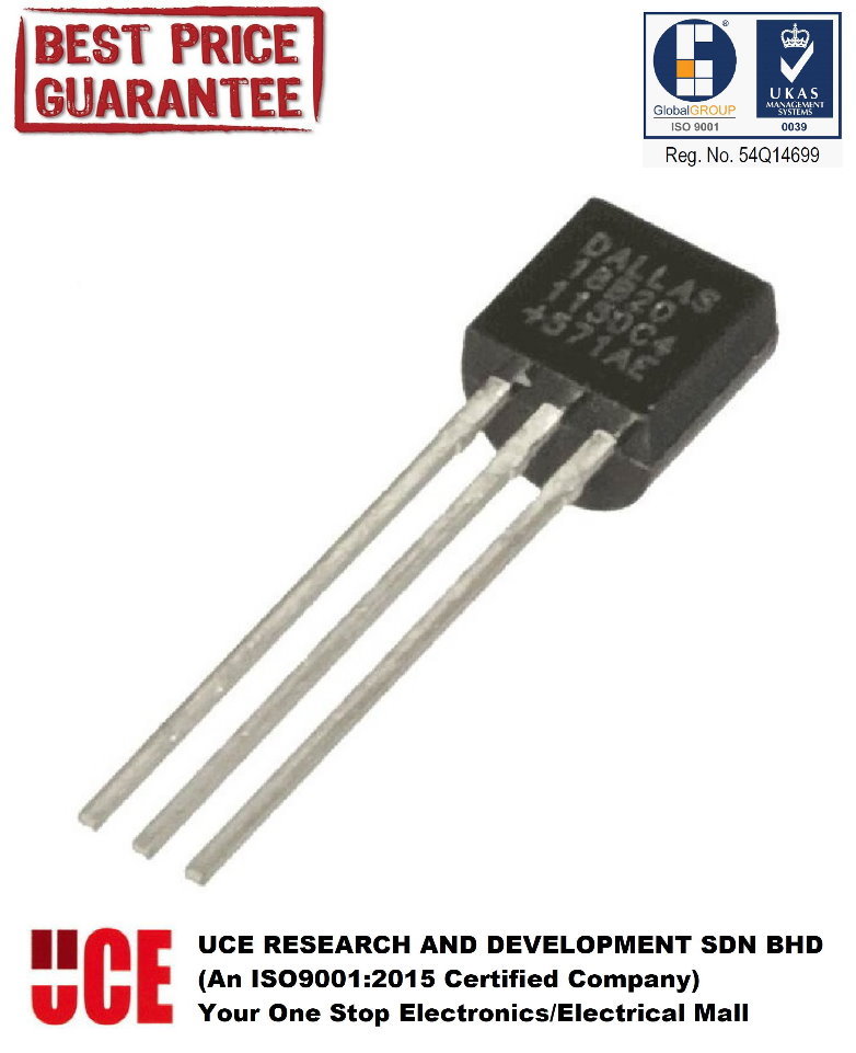 DS18B20 DIGITAL TEMPERATURE SENSOR THERMOMETER FOR ARDUINO, RASPBERRY ...