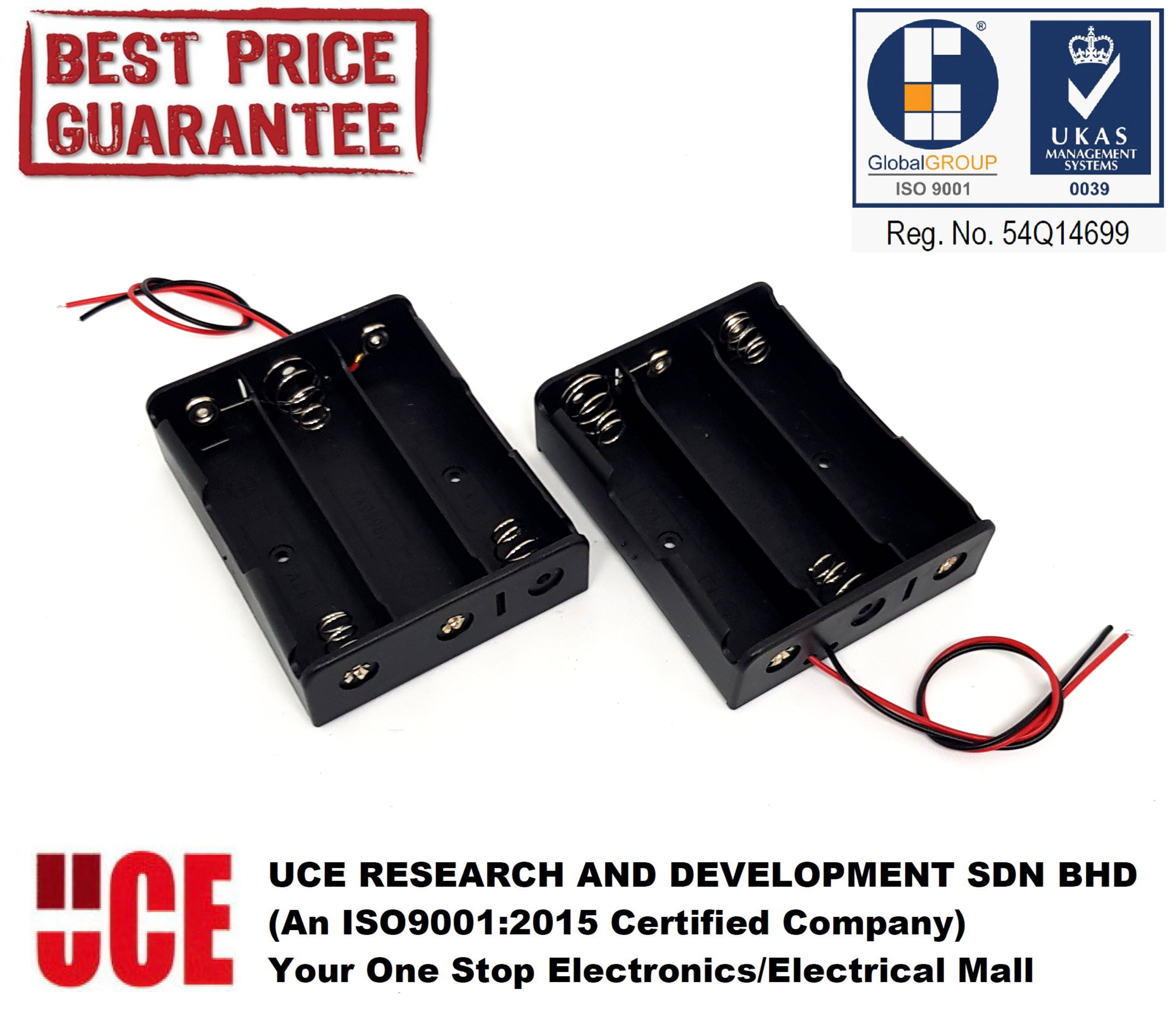 18650 THREE CELLS / SLOTS 3.7V LITHIUM BATTERY HOLDER WITH LEAD WIRES